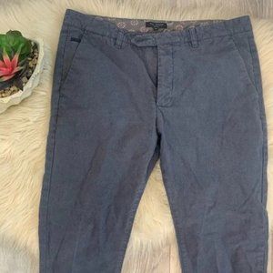 Ted baker blue gray straight leg slim fit  trouser pants 34 r